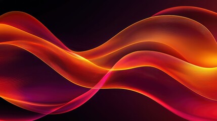 Poster - Energetic Abstract Neon Waves in Digital Style