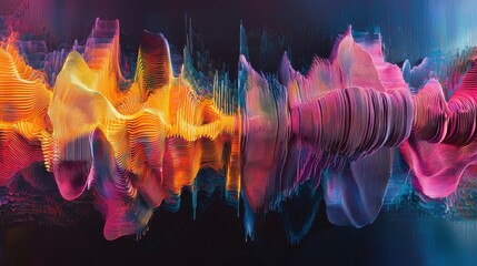 Poster - Vibrant Abstract Visualization of Sound Waves