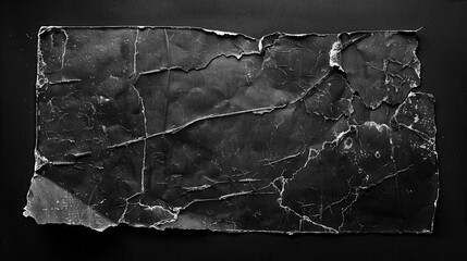 Poster - An aged and worn black cardboard card, showing signs of damage and decay, is displayed against a dark backdrop for emphasis. Generative AI