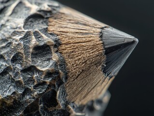 Poster - Macro Shot of Pencil Tip Highlighting Fine Wood Grain