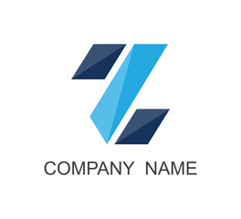 Aufkleber - Abstract Creative Z Letter Modern colourful blue alphabets vector illustration ZL logo icon.