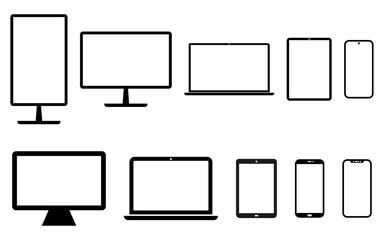 Poster - Digital Device icon set laptop smartphone tamlet pc monitor computer mobile screen smart technology electronic
