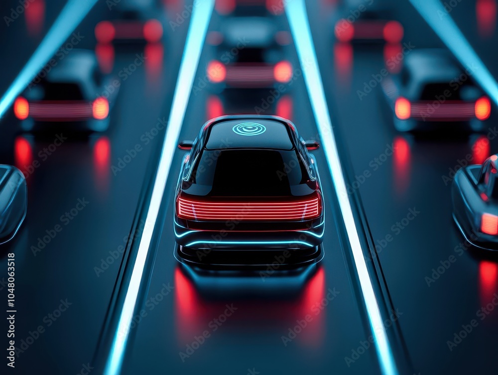 Autonomous Vehicles Charging Wirelessly On Embedded Smart Roads