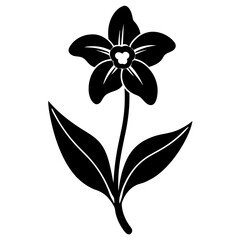 Sticker -  Monkey Flower Silhouette on a white background