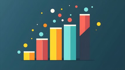 Poster - Colorful Bar Graph Chart Infographic Illustration