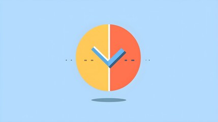 Poster - Check Mark Icon in Half Circle Pie Chart Illustration