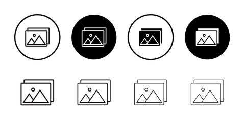 Poster - Image icon outline set sign