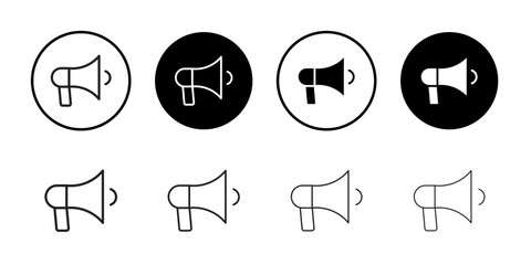 Poster - megaphone icon outline set sign