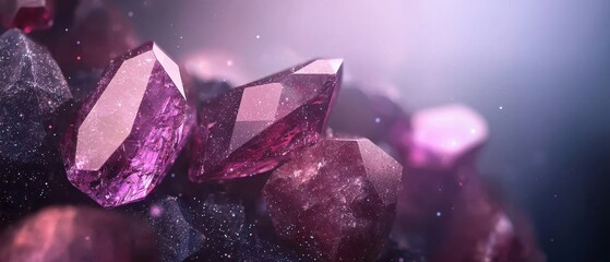 Sparkling Purple Gemstones Macro Photography