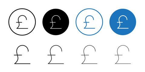 Fototapete - Pound icon outline set sign