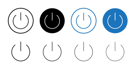 Poster - Power button icon outline set sign