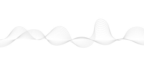 Gray wave curve lines abstract background with flowing particles. Digital energy waves technology concept. Modern backdrop design for business, presentation, banner.