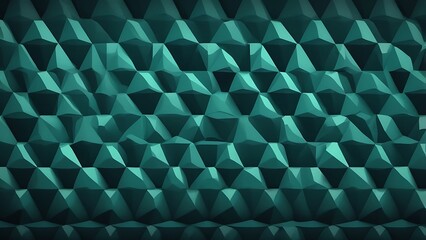 Poster - digital artwork featuring a geometric pattern with a three dimensional effect. The layout consists of a series of interconnected, angular shapes resembling pyramids or prisms