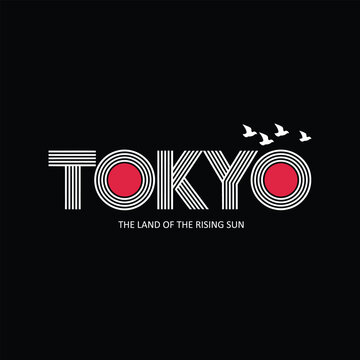 Tokyo Japanese typography t shirt design, lettering typography for t shirt, minimalist modern typography for streetwear t shirt