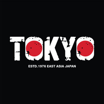 Tokyo Japanese typography t shirt design, lettering typography for t shirt, minimalist modern typography for streetwear t shirt