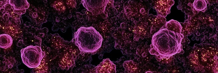 Poster - abstract microorganisms on dark background