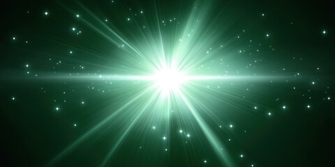 Poster - bright green starburst on dark background