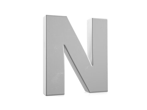 Metal letter N