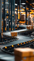 Poster - Automated Conveyor System in Modern Warehouse