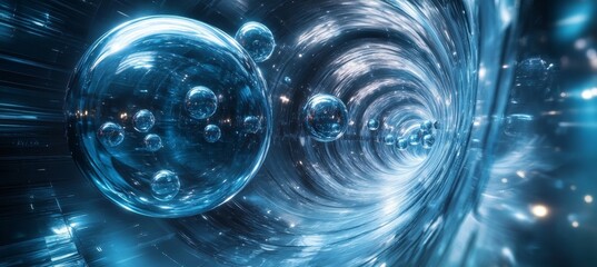 Wall Mural - space portal with strong gravity force. generative ai technology.