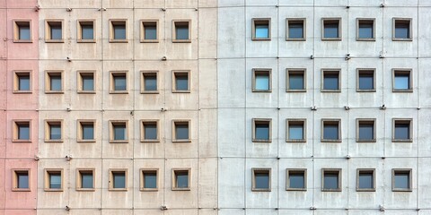 Poster - colorful facade of apartment building with windows