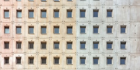Poster - concrete building facade with symmetrical window design