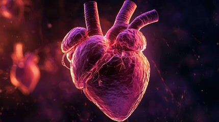Poster - Vibrant Visual of Stem Cells in Heart Structure
