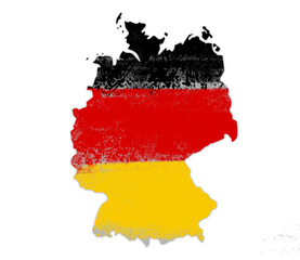 Wall Mural - germany map with flag colors paint strokes