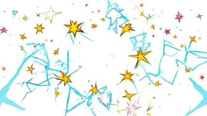 Wall Mural - Pack Elements 4K animationalpha Shapes Flat effects resolutionShape channel Animated animationcartoon Style cartoon elementsspark spark abstract black blue frame texture border design white light col