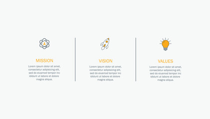 Poster - Mission, vision, values, graphic design template. eps 10 on white background	