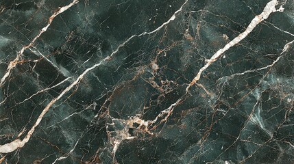 Poster - A deep green marble background with striking white veins running through it, capturing the beauty of natural stone with a modern, luxurious feel.
