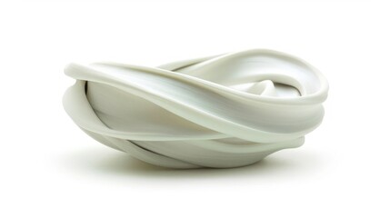 Wall Mural - a white, smooth, abstract shape made of intertwining curves