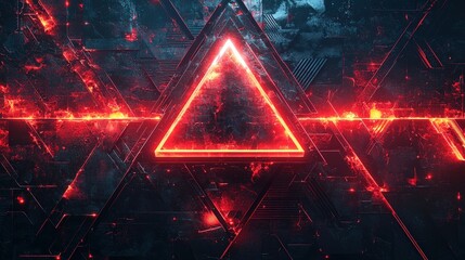 Poster - A futuristic Black Friday sale design with glowing red neon text and sharp geometric accents on a deep black background.