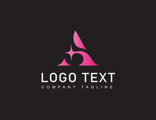 Abstract a logo design in line art style concept