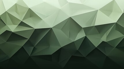 Poster - A modern low poly background in green with sharp, angular facets creating a layered geometric effect, providing depth and complexity to the design.