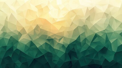 Poster - A modern low poly background in green with sharp, angular facets creating a layered geometric effect, providing depth and complexity to the design.