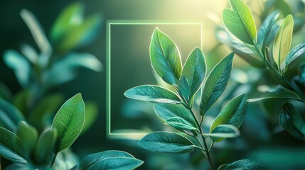 Aufkleber - An elegant AI camera analyzing the intricate shades of green in nature, focusing on foliage color classification, isolated on a clear, minimalist background.