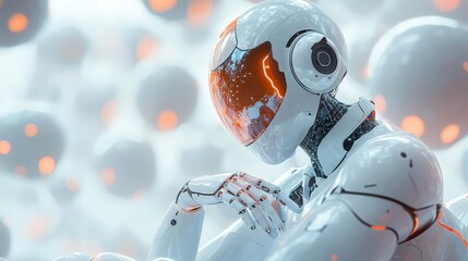 Poster - An elegant depiction of an AI-powered system focusing on user interface color schemes in website design, presented in a modern minimalist style on a clear background.