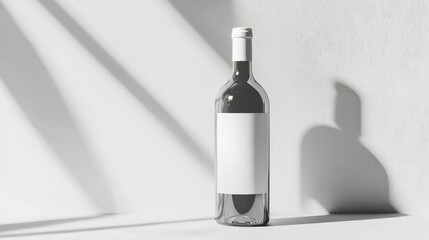 Aufkleber - white bottle mockup on a blank background, modern and clean with soft shadows; perfect for branding 