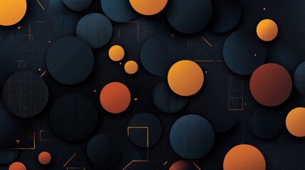 Poster - Black backdrop with abstract geometric patterns in muted tones, creating a sleek and professional feel.