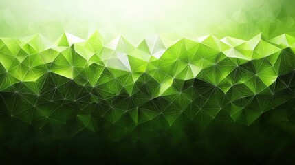 Poster - Green low-poly design with a 3D effect, giving a contemporary and sleek visual appearance.