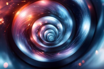 Abstract futuristic swirl with neon lights and dynamic motion effect