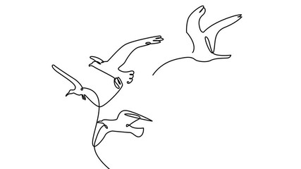 Seagulls fly over the surface of the sea. Small waves. World Maritime Day. template