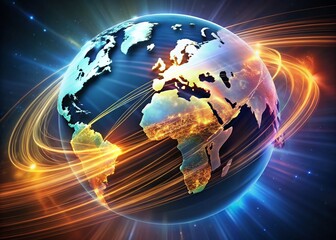 Poster - Globe Map Design Illustration for Creative Projects and Branding Needs