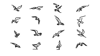 Seagulls fly over the surface of the sea. Small waves. World Maritime Day. template