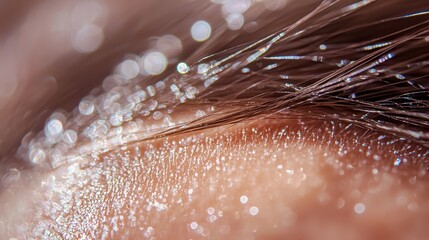 Poster - Delicate Strand of Hair on Skin in Macro Shot