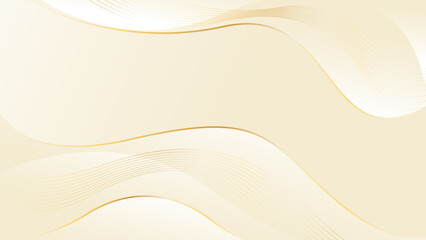 Elegant cream color luxury background. Abstract wave dynamic wallpaper with gold lines. Template banner background for beauty products, sales, ads, events, web, and pages