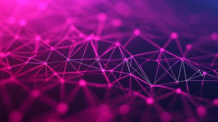 Abstract network design featuring vibrant pink and purple lines interconnected, representing technology and digital communication.