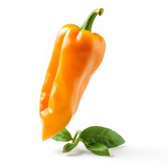 Falling sweet pepper paprika isolated on white background clipping path full depth of field