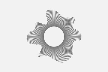 Poster - Circular sound waves, music symbol, ring lines pattern